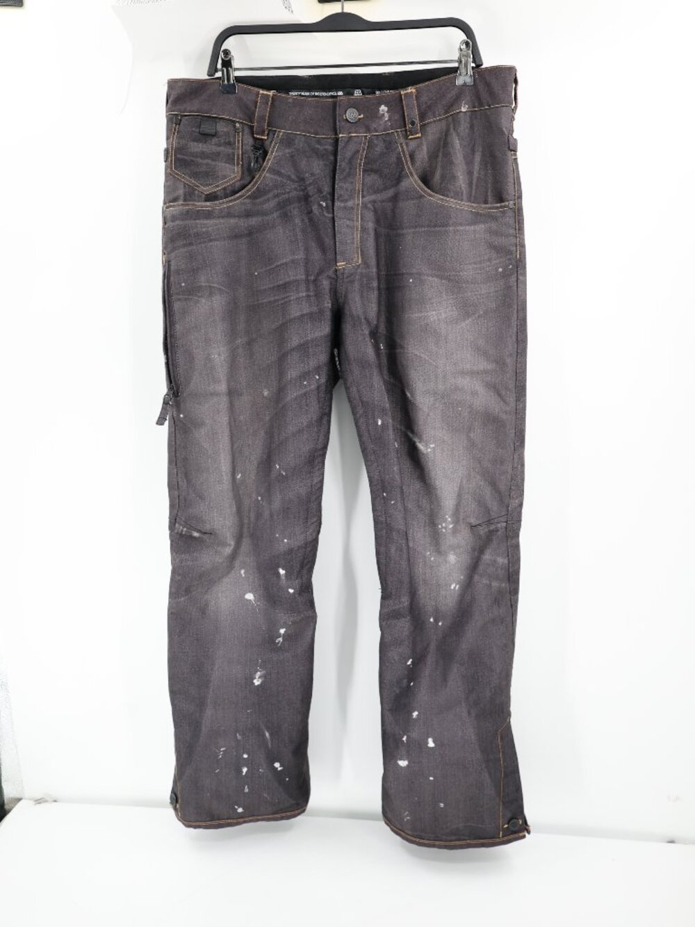 RARE 686 ski Pant Mens Large Deconstructed Denim Insulated snowboard Breathable